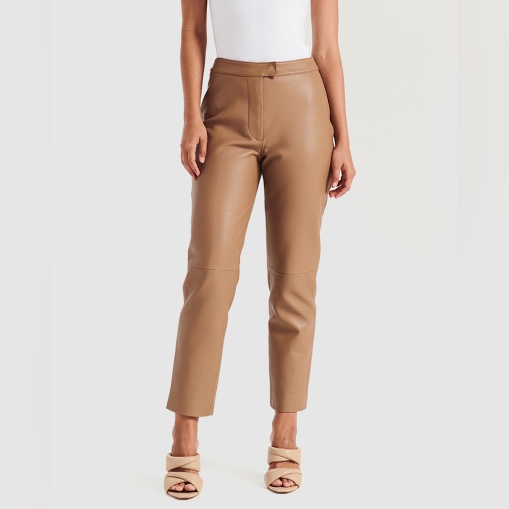 Ena Pelly Women's Tan Leather Pants size 4